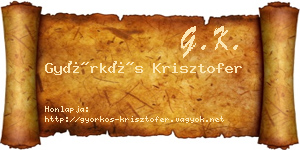 Györkös Krisztofer névjegykártya